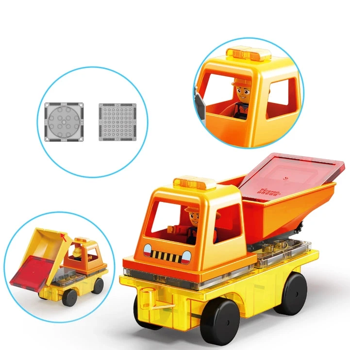 Magnet Tile Building Blocks 3-in-1 Crane, Dump Truck, Ladder 7 Magnet Tile Building Blocks 3-in-1 Crane, Dump Truck, Ladder - Image 5