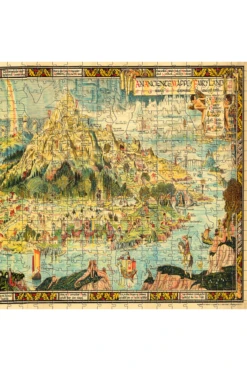 Vintage Fairyland Map Wooden Puzzle