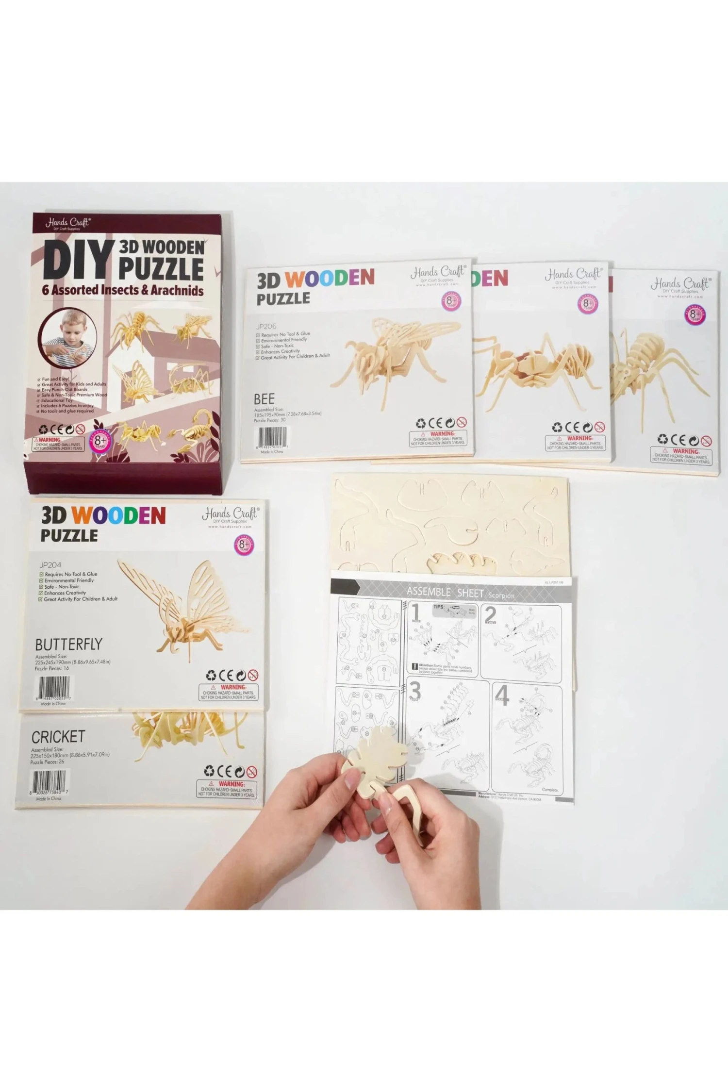 JP2B9, DIY 3D Wooden Puzzle Bundle Pack: Insects & Arachnids 4 JP2B9, DIY 3D Wooden Puzzle Bundle Pack: Insects & Arachnids - Image 2
