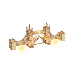 3D Wooden Puzzle: Tower Bridge With Lights
