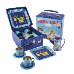 Tin Coffee Set Construction Zone Themed